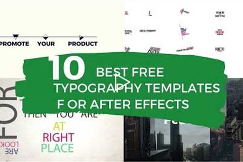 10 Best After Effects Typography Templates Free Download