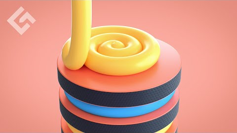 C4D Layered Cake Loop - Cinema 4D Tutorial (Free Project)