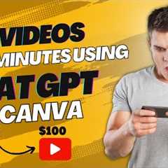 100 Youtube videos in just 15 minutes to earn $200 with Chat GPT and Canva I Chat GPT earning method