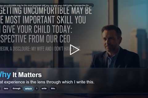 Why getting uncomfortable may be the most important skill you can give your child today: A perspecti